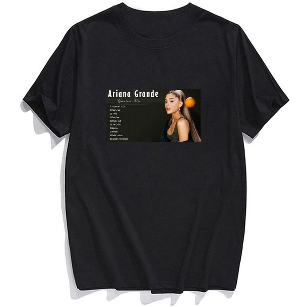 Cotton T shirt Fashion Brands Singer Ariana Grande Cotton Short Sleeve Harajuku T shirt Mens Woman 2 - Ariana Grande Store