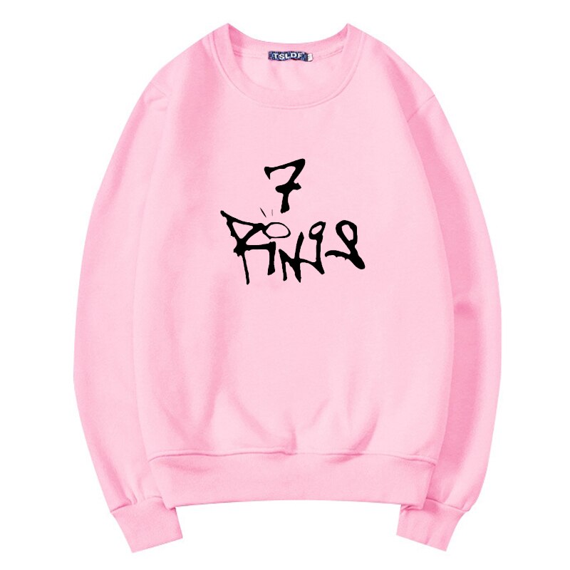 Singer Ariana Grande Same Style Pink Harajuku Hoodies 7Rings Letters Print Casual Sweatshirt Hoody Autumn Winter 2 - Ariana Grande Store